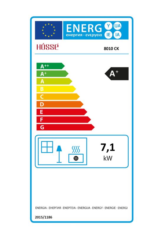 Vedkomfyr 8010CR HJØRNE koketopp bakerovn 7kW sideglass høyre