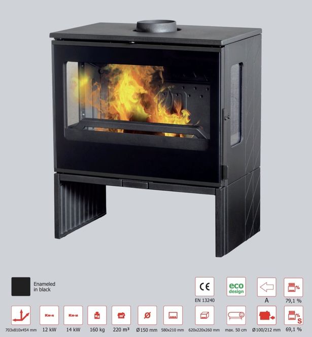 Huvudbild Peisovn Plamen Eco 12 kW støpejern emaljert